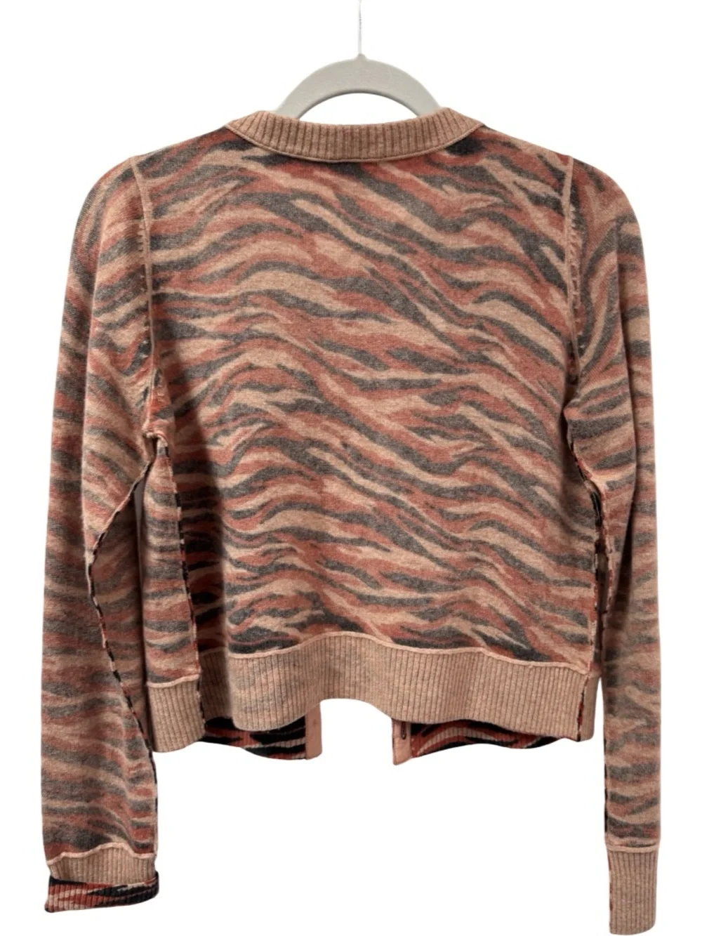 Free People Tiger Stripe Cashmere Blend Knit Cardigan Small - Picture 3 of 7